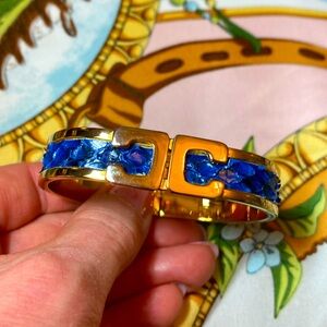 Blue snakeskin bangle